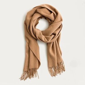 $118 New J. CREW 100% Solid CASHMERE Scarf Muffler Wrap Camel Hair (Tan)